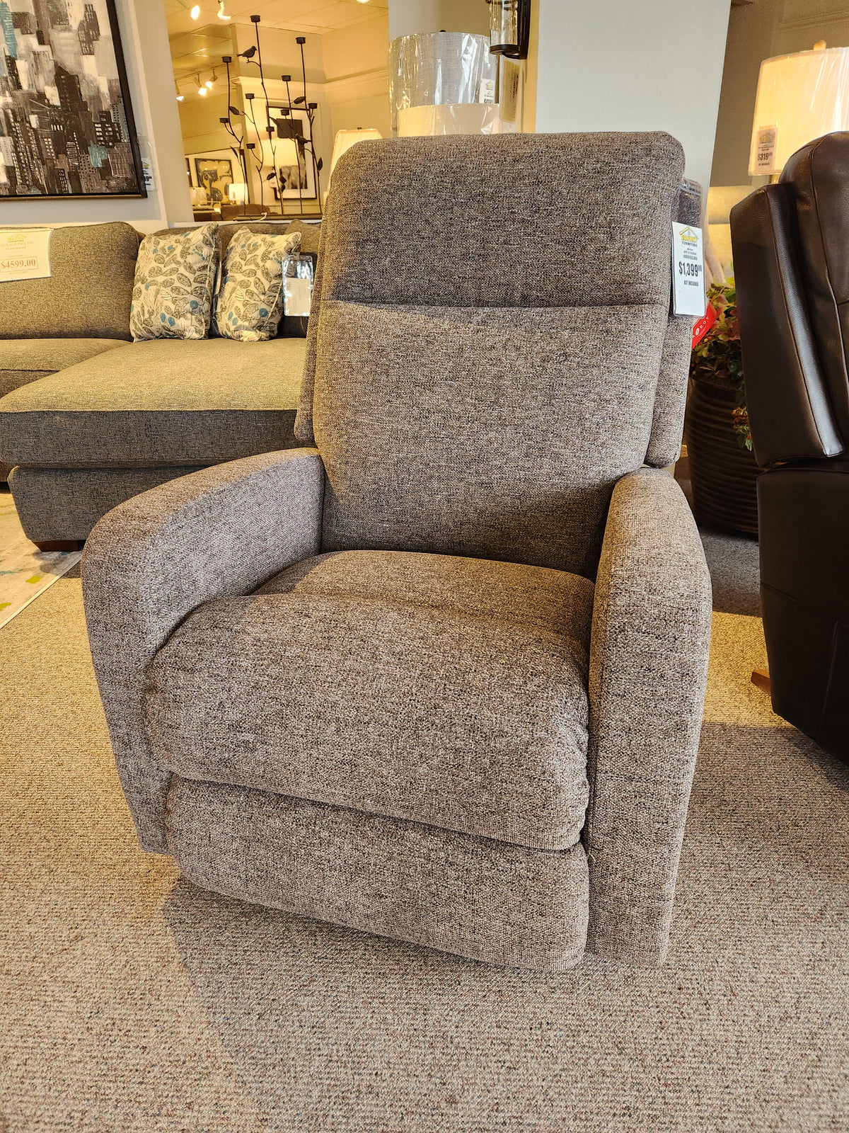 The La-Z-Boy 747 Finley Rocker Recliner offers contemporary reclining comfort with modern lines.