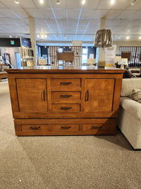 Cabinet Bed Inc's Cabinet Bed Harrison Elite Series with 3 drawers, displayed in a furniture showroom.