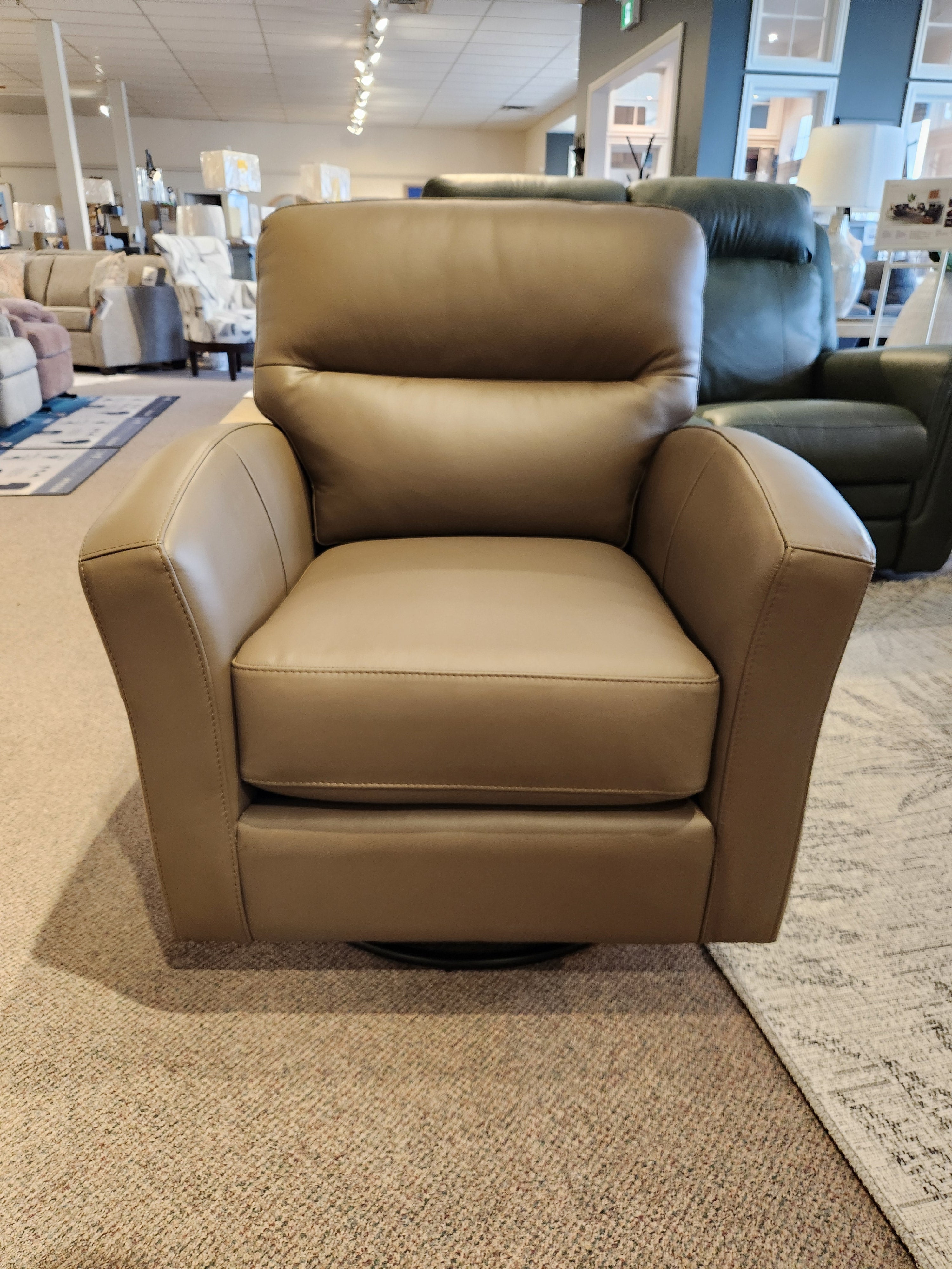 Leather swivel glider sales