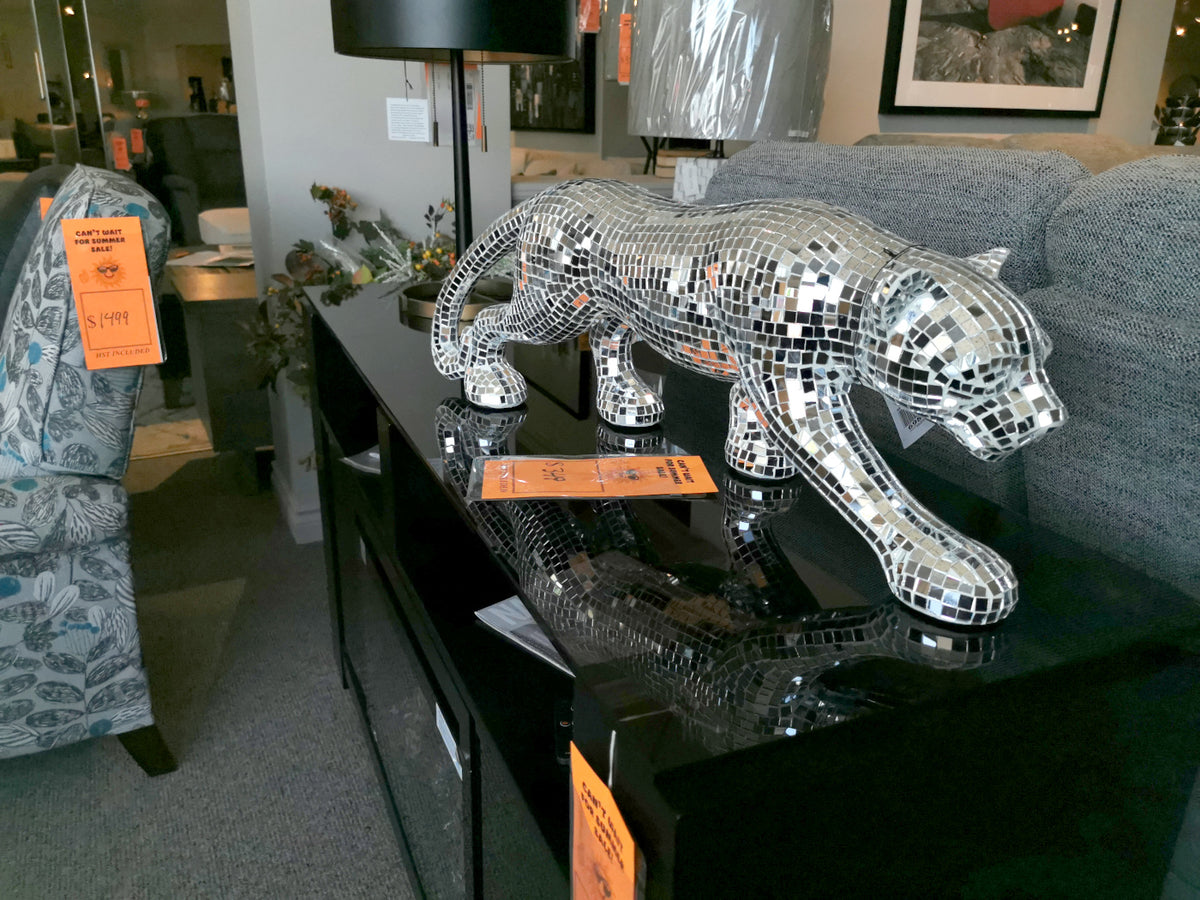 Drice Mosaic Glass Panther Sculpture