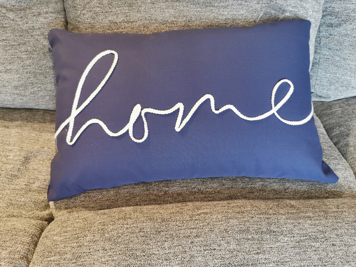 Velvety "Home" Toss Pillow