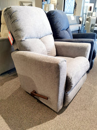 The La-Z-Boy 780 Hawthorn rocker recliner features lumbar support and a wooden lever, displayed on a carpeted floor.