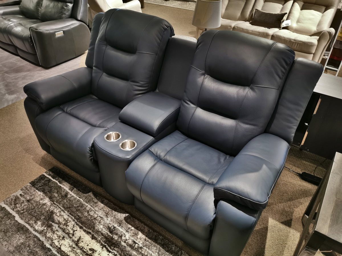 41063 Leighton Leather Power Console Loveseat