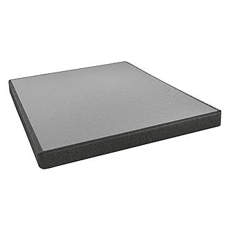 The Beauty-rest gray, rectangular foam mattress topper rests elegantly against a stark white background, perfectly complementing your Beauty-Rest Boxspring.